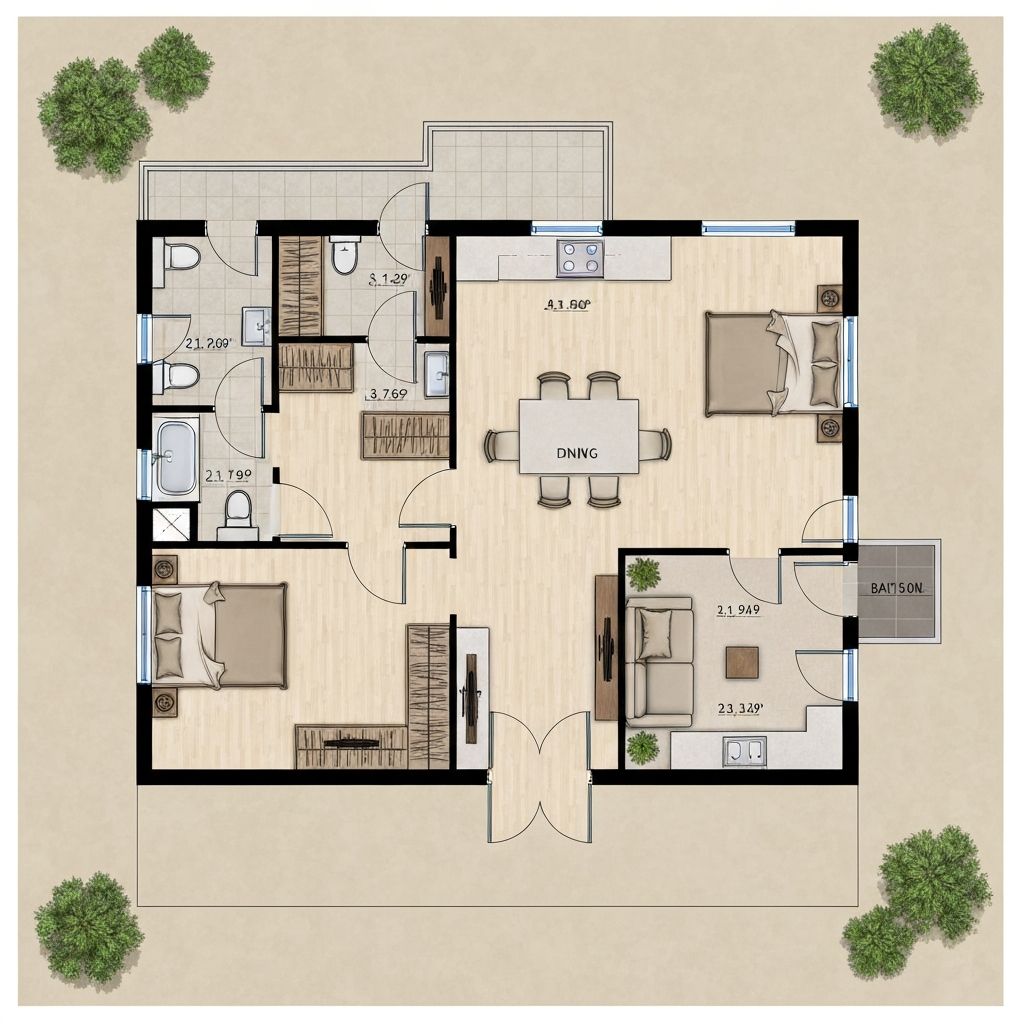 2BHK Floor Plan