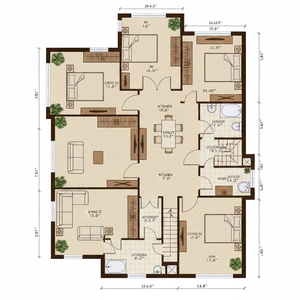 3BHK Layout Plan