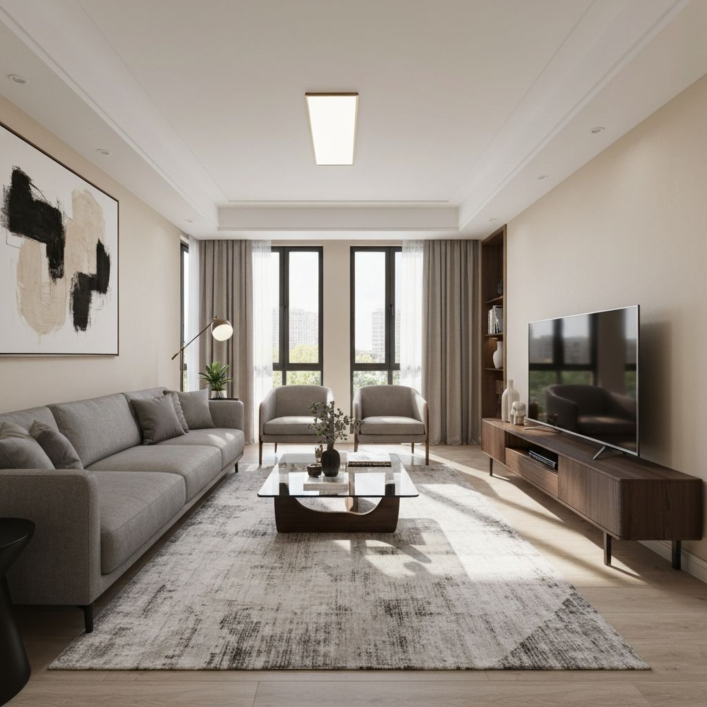 Modern Living Room 3D View