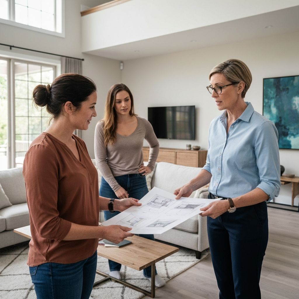 Interior architect consulting with homeowner for residential interior design